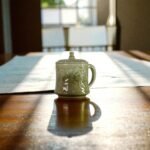 Yaozhou Celadon Carved Floral Lidded Cup